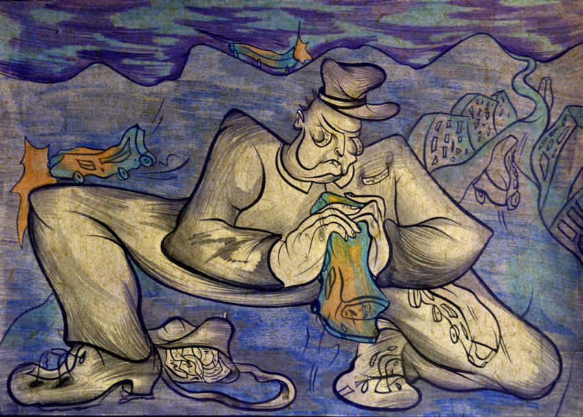 Grafika groźny konduktor